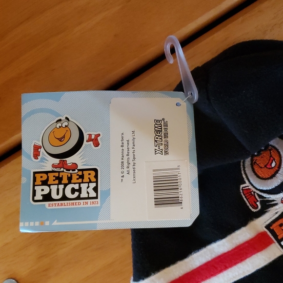 Peter Puck Hockey Youth One Size Black Winter Hat NWT - Picture 3 of 7